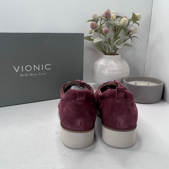 Vionic Ballari Suede Lace-Up Oxfords Loafer Shoes Shiraz Women’s 6.5W Tried On